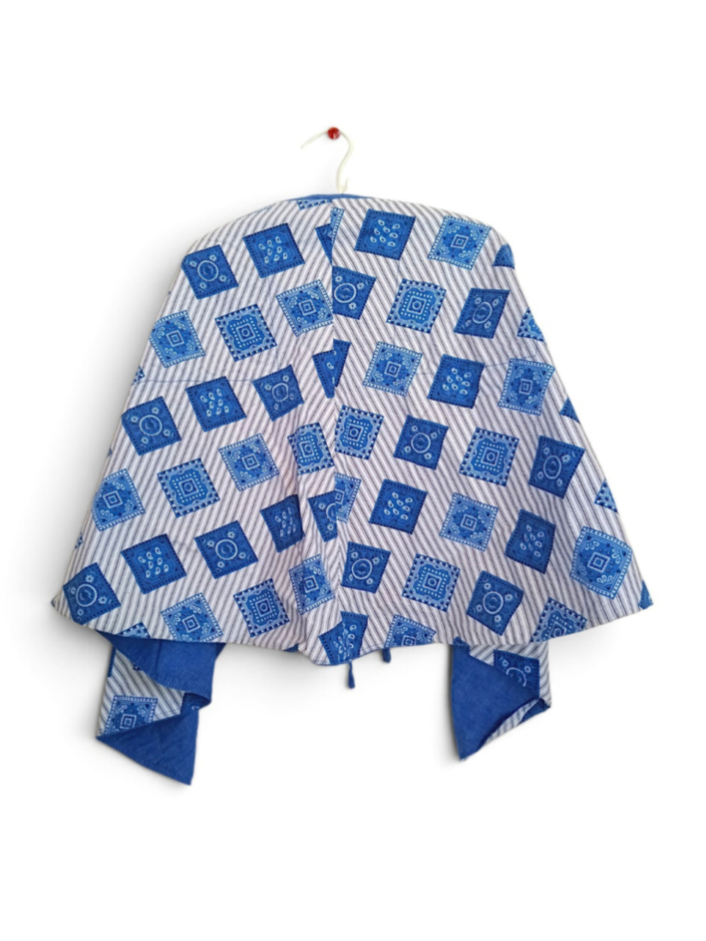 Reversible denim wrap apron Skirt bandana oversized front pocket retro western